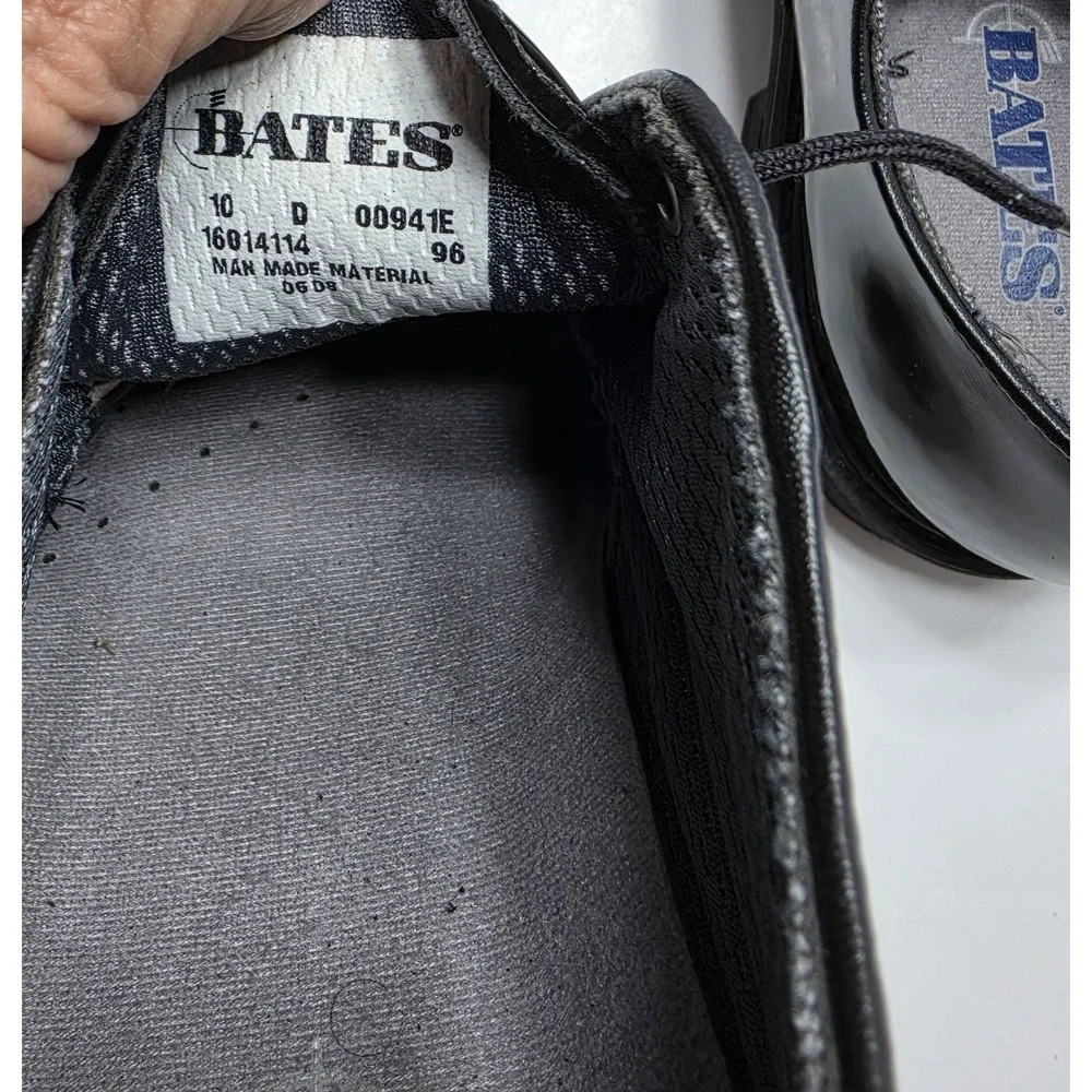 Bates Mens Lites High Gloss Oxford Black Dress Shoes 00941E Vibram Sole 10 D